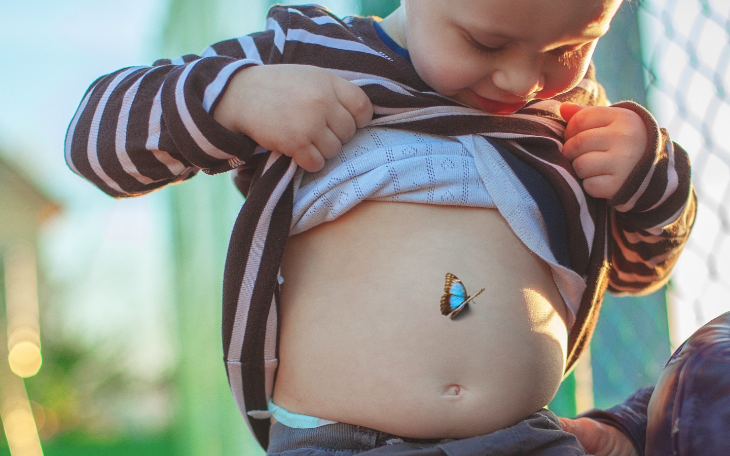 Papillon ventre enfant